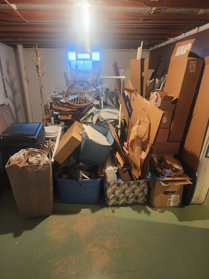 Roll-off dumpster container at job site for 20 Yard Dumpster Rental in Conover